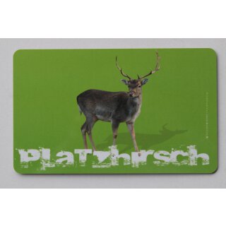 Frühstücksbrettchen Platzhirsch | Farbe: grün | Maße: ca. 23  x 14 x 0,2 cm