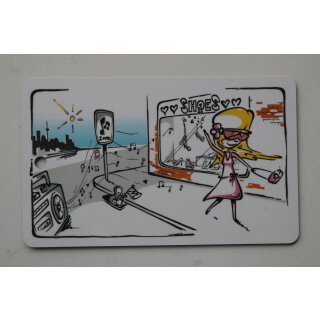 Frühstücksbrettchen Young Shopping-Girl | Maße: ca. 23  x 14 x 0,2 cm