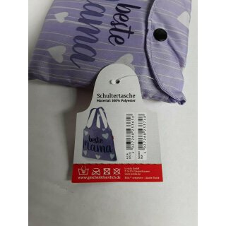 Tasche für Dich :-) beste Mama - Schultertasche Material: 100% Polyester - Maße: gefalten ca. 10 x 11 x 3 cm / geöffnet ca. 65 x 45 cm
