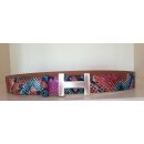 Umjubelt - Der Trendgürtel | Gürtel CIRCUS, Hochwertiges Rindleder, bombiert und abgesteppt, Breite 4 cm, Farbe: pink