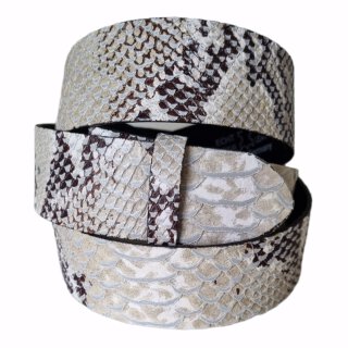 Umjubelt - Der Trendgürtel | Gürtel SAND VIPER, Rindleder mit Snake-Print, Breite 4 cm, Farbe: beige