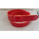 Umjubelt - Der Trendgürtel | Gürtel MEZZO Glattleder, Vollrindleder mit leicht glänzender Oberfläche und Neon Kante, Breite 4 cm, Farbe: red/orange