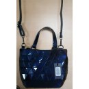 Malique by ME - GEOMETRICAL Handtasche Medi, Maße: (LxBxH) 27 x 11 x H 18 cm, Farbe: dunkelblau glänzend