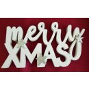 Deko-Schriftzug merry XMAS | Maße (LxBxH) ca. 24 x 2 x 14 cm | Material: MDF-Holz | Farbe: weiß