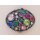 Umjubelt Gürtelschließe, Rainbow color, silberfarben matt mit bunten Strasssteinen verziert, Maße ca. 7,5 x 6,5 x 1,5 cm