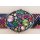 Umjubelt Gürtelschließe, Rainbow color, silberfarben matt mit bunten Strasssteinen verziert, Maße ca. 7,5 x 6,5 x 1,5 cm