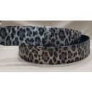 Umjubelt - Der Trendgürtel | Gürtel LEOPARDO, Rindleder mit metallic Leo-Prägung, Breite 4 cm, Farbe: silver