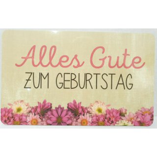 Frühstücksbrettchen Alles Gute ZUM GEBURTSTAG | Farbe: beige/rosa | Maße: ca. 23  x 14 x 0,2 cm