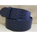 Umjubelt - Der Trendgürtel | Gürtel AMARILLO, Rindleder mit Snake-Prägung, Breite 4 cm, Farbe: blue