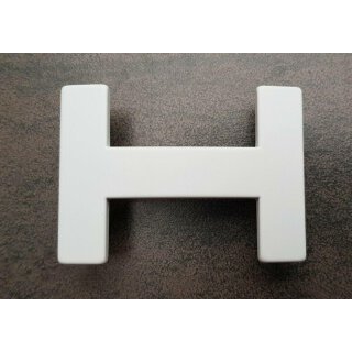 Umjubelt Gürtelschließe, H-Level, white/weiß matt, Maße ca. 6,5 x 4,5 x 1,5 cm