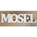 Deko-Schriftzug MOSEL | Maße (LxBxH) ca. 40 x 2 x 6 cm | Material: MDF-Holz | Farbe: weiß