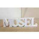 Deko-Schriftzug MOSEL | Maße (LxBxH) ca. 40 x 2 x 6 cm | Material: MDF-Holz | Farbe: weiß