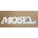 Deko-Schriftzug MOSEL | Maße (LxBxH) ca. 40 x 2 x 6 cm | Material: MDF-Holz | Farbe: weiß