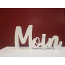 Deko-Schriftzug MOIN | Maße (LxBxH) ca. 30 x 2 x 15 cm | Material: MDF-Holz | Farbe: weiß