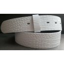 umjuBELT - Der Trendgürtel | Gürtel COLOMBO Rindleder im Kroko-Style geprägt, Breite 4 cm, Farbe: white/weiß