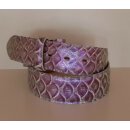 umjuBELT - Der Trendgürtel | Gürtel DIAMOND ANACONDA, Hochwertiges Rindleder mit farbenprächtiger Färbung und Prägung, Breite 4 cm, Farbe: purple/lila