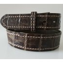 Umjubelt - Der Trendgürtel | Gürtel VINTAGE CROKO, abgestepptes Vollrindleder mit Krokoprägung und Vintage Style, Breite 4 cm, Farbe: grey