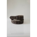 Umjubelt - Der Trendgürtel | Gürtel VINTAGE CROKO, abgestepptes Vollrindleder mit Krokoprägung und Vintage Style, Breite 4 cm, Farbe: grey