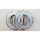 umjuBELT Gürtelschließe Cycle Ring Steel, grau matt, Maße ca. 8 x 5,5 x 1,5 cm