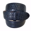 umjuBELT - Der Trendgürtel | Gürtel COLOMBO CROWN Rindleder im Kroko-Style geprägt, bombiert und abgesteppt, Breite 4 cm, Farbe: blue/blau