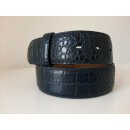 umjuBELT - Der Trendgürtel | Gürtel COLOMBO CROWN Rindleder im Kroko-Style geprägt, bombiert und abgesteppt, Breite 4 cm, Farbe: blue/blau