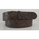 umjuBELT - Der Trendgürtel | Gürtel NOBEL BOA METALLIC, Vollrindleder mit aufwendiger Prägung, Breite 4 cm, Farbe: grey/grau