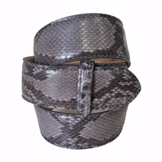 umjuBELT - Der Trendgürtel | Gürtel PYTHON, Real Python mit Zertifikat - leicht glänzend, Breite 4 cm, Farbe: grey blank/grau