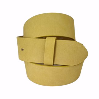 umjuBELT - Der Trendgürtel | Caro yellow, Vollrindleder (Nubuk-Style), Breite 4 cm, Farbe: gelb