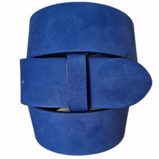 umjuBELT - Der Trendgürtel | Gürtel Caro Royal blue, Vollrindleder (Nubuk-Style), Breite 4 cm, Farbe: blau