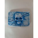 umjuBELT - Gürtelschließe | Dead Mens Reef blue, blau/silberfarben matt, Maße ca. 8 x 5,5 x 1,5 cm