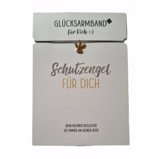 Glücksarmband für Dich :-) Schutzengel FÜR DICH - elastisches Armband mit Anhänger aus einer Zinklegierung, Engelfarbe: goldfarben