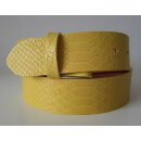 umjuBELT - Der Trendgürtel | AMARILLO yellow, Rindleder mit Snake-Prägung, Breite 4 cm, Farbe: gelb