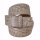 umjuBELT - Der Trendgürtel | Gürtel Croko Cotone, Hochwertiges Rindleder mit Kroko-Prägung, bombiert und abgesteppt, Breite 4 cm, Farbe: beige