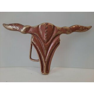 umjuBELT Gürtelschließe | Buffalo bronze, bronze-/goldfarben matt, Maße ca. 13,5 x 8 x 1,5 cm