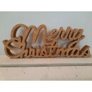 Deko-Schriftzug Merry Christmas | Maße (LxBxH) ca. 30 x 2 x 11,5 cm | Material: MDF-Holz | Farbe: naturfarben