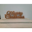 Deko-Schriftzug Merry Christmas | Maße (LxBxH) ca. 30 x 2 x 11,5 cm | Material: MDF-Holz | Farbe: naturfarben