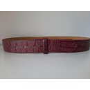 umjuBELT - Der Trendgürtel | Gürtel Croko Cotone, Hochwertiges Rindleder mit Kroko-Prägung, bombiert und abgesteppt, Breite 4 cm, Farbe: bordo/bordeaux