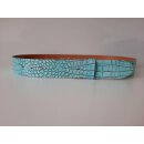 umjuBELT - Der Trendgürtel | Gürtel NIL CROCO, Rindleder geprägt, Breite 4 cm, Farbe: türkis