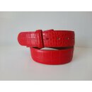 umjuBELT - Der Trendgürtel | Gürtel COLOMBO CROWN Rindleder im Kroko-Style geprägt, bombiert und abgesteppt, Breite 4 cm, Farbe: red/rot