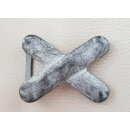 umjuBELT Gürtelschließe Cross Steel, grau matt, Maße ca. 7 x 5,5 x 1,5 cm