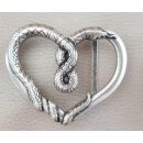 umjuBELT Gürtelschließe Heart of Snake, silver/silberfarben matt, Maße ca. 5,5 x 7,5 x 1,5 cm