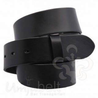 umjuBELT - Der Trendgürtel | Gürtel WEST CAPE BLACK Softleder mit leicht glänzender Oberfläche, Breite 4 cm, Farbe: schwarz