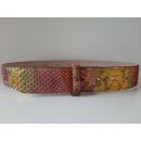 umjuBELT - Der Trendgürtel | Gürtel Real Python matt | zertifiziert, mit Nubukleder gefüttert und abgesteppt, matt, Breite 4 cm, Farbe: multicolor yellow (bunt/gelb)