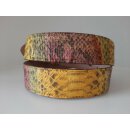 umjuBELT - Der Trendgürtel | Gürtel Real Python matt | zertifiziert, mit Nubukleder gefüttert und abgesteppt, matt, Breite 4 cm, Farbe: multicolor yellow (bunt/gelb)