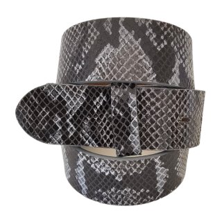 umjuBELT - Der Trendgürtel | Gürtel SNAKELINE GREY | Rindleder mit hochwertigem Snakeprint, Breite 4 cm, Farbe: grau