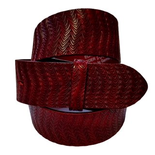 umjuBELT - Der Trendgürtel | Gürtel MASCHIO, Vollrindleder mit Prägung, Breite 4 cm, Farbe: red