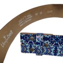 umjuBELT - Der Trendgürtel | Gürtel ART DESIGN, Rindleder mit künstlerischer und farbenfroher Prägung, Breite 4 cm, Farbe: blue/navi