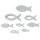 Deko-Fische 8-teiliges Set, versch. Größen sortiert, weiß matt, handmade aus KERAflott