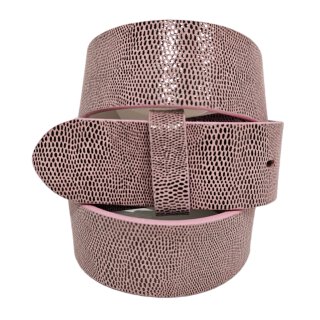 umjuBELT - Der Trendgürtel | Gürtel CAYMAN, Weicher Ledergürtel mit leichtem Metallictönen, Breite 4 cm, Farbe: rosa